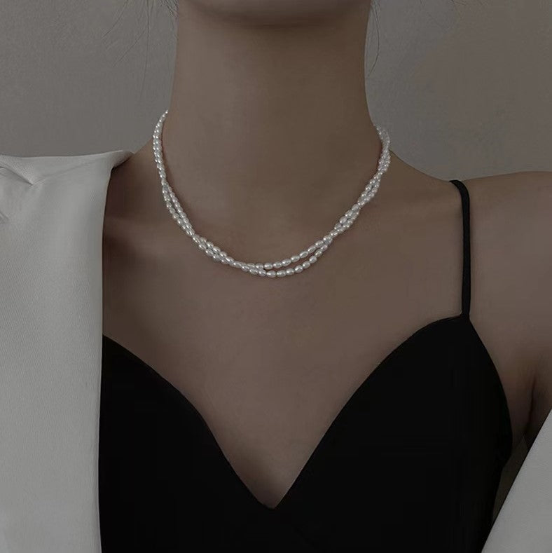 Savi Freshwater Pearls Double Chain Necklace