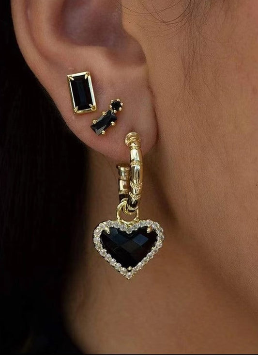 Black Opium Heart Hoop Earrings