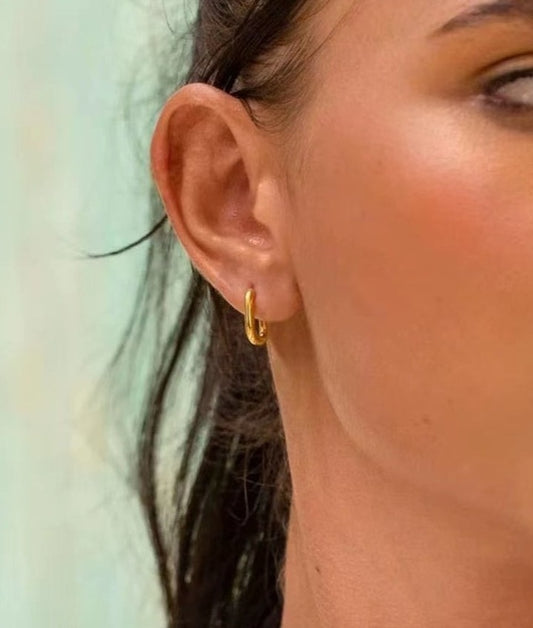 Cecelia Mini Ovate Hoops Earrings