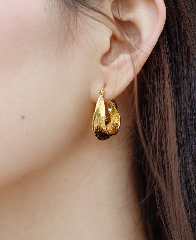 Chunky 18k Gold-plated Hoops Earrings
