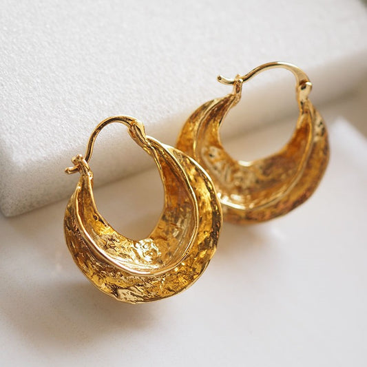 Chunky 18k Gold-plated Hoops Earrings