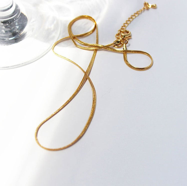 Classic Square Snake Chain Ultra Shine Necklace