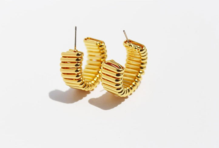 Dylan 18k Gold=-plated Hoops Earrings