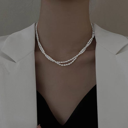 Savi Freshwater Pearls Double Chain Necklace